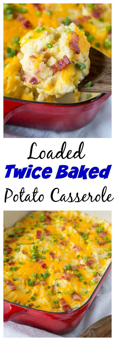 These irresistibly creamy baked mashed potatoes are loaded with cheese and topped with crispy bacon. Loaded Twice Baked Potato Casserole - Turn twice baked ...