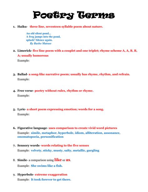 Narrative Poem With Rhyme Scheme Examples Sitedoct Org