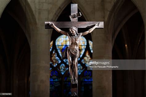 Statue Of Jesus Christ On Cross Stock Photo Getty Images