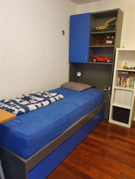 Betten mit rahmen, dekorativen bögen und stangen aus metall: Jugend-Bett inkl. Regal mit Bettkasten | Kaufen auf Ricardo