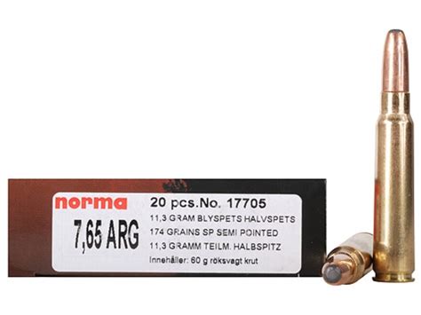 Norma Ammo 765mm Argentine Mauser 174 Grain Round Nose Box Of 20