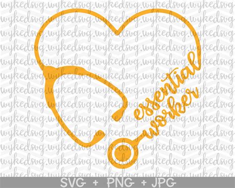 Heart Stethoscope Svg Essential Worker Svg Healthcare Svg Etsy