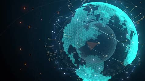 D Hologram Globe With Continents Stock Motion Graphics Motion Array