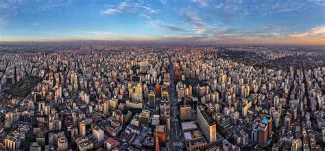 Panoramic Aerial View Of The City Of São Paulo Brazil Stock Photo