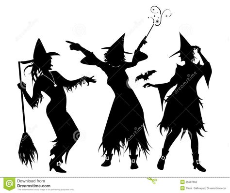 Three Witch Silhouettes Stock Photography Image Witch