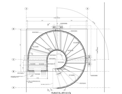 Wood Spiral Staircase Plans Stairs Floor Plan Spiral Staircase Plan