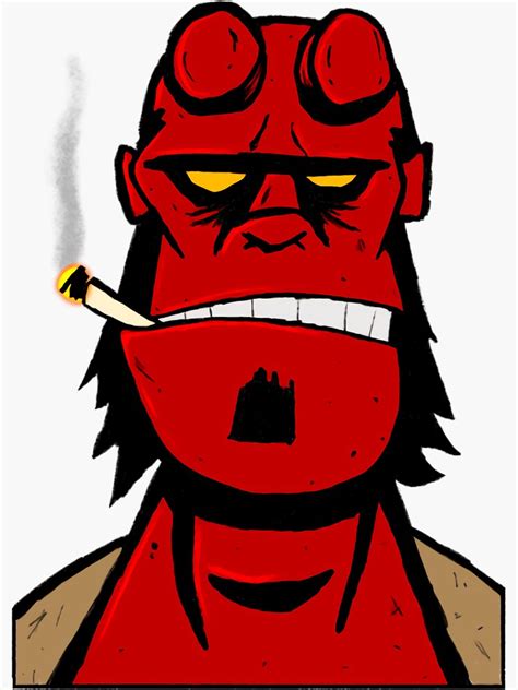Hellboy Big Red Sticker For Sale By Johndeakinss Redbubble