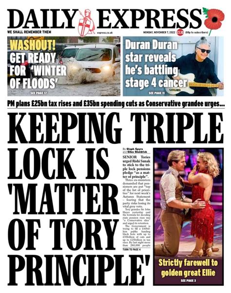 Daily Express Front Page 7th Of November 2022 Tomorrow S Papers Today