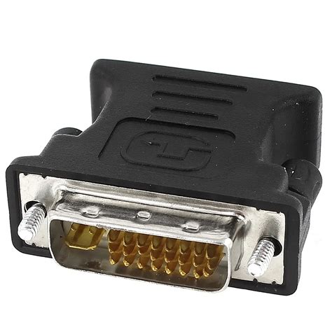 uxcell dual link dvi i 24 5 pin male analog to vga female 15 pin coupler connector video card