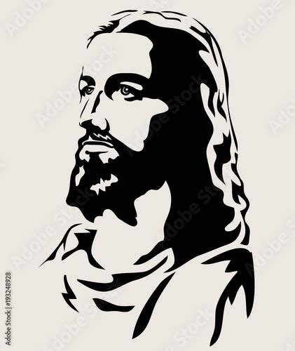 Jesus Face Silhouette Art Vector Design Stock Vector Adobe Stock
