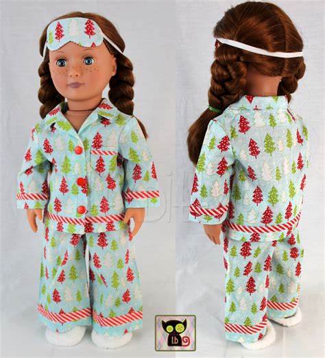 5 Piece Christmas Pajamas Set For American Girl 18 Dolls By Itty