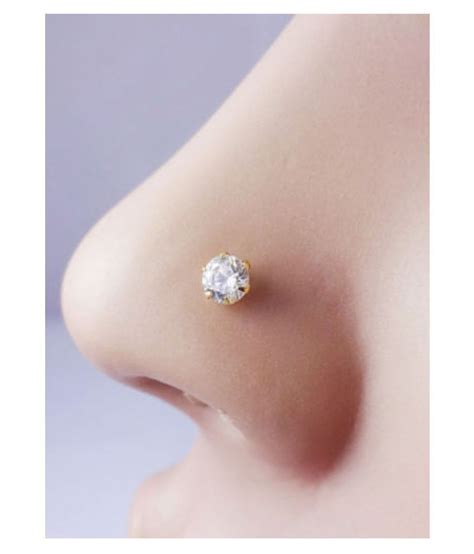 Buy Unbranded Indian Ethnic Golden Nose Ring Crystal Stone Nose Pin Fashion Jewelry Online At