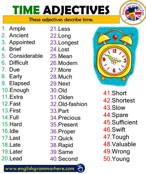Maybe you would like to learn more about one of these? TIME Adjectives List in English | Çalışma, Ingilizce