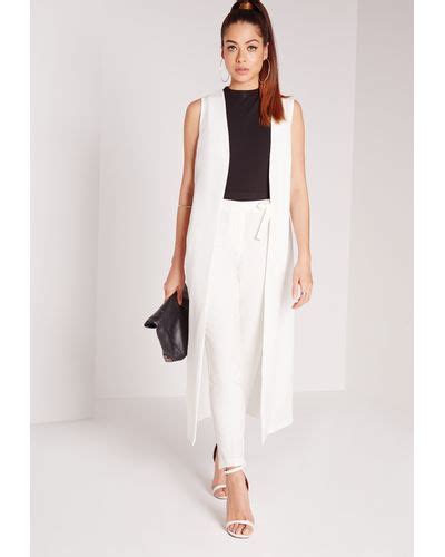 Missguided Sleeveless Maxi Duster Coat White Lyst