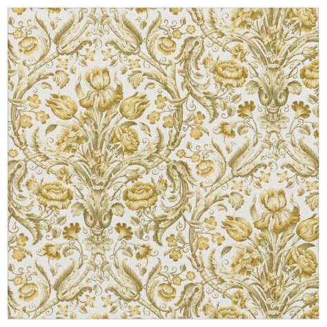 Vintage Victorian Era Floral Pattern Fabric Zazzle