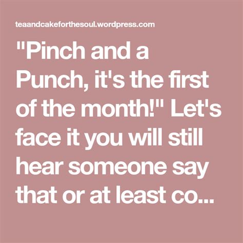 Pinch And A Punch Its The 1st Of The Month Health And Wellbeing