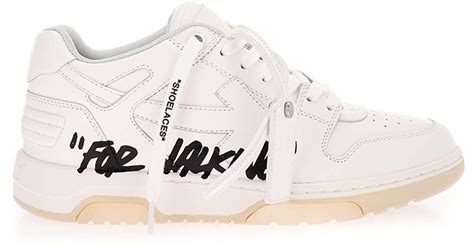 Off White Co Virgil Abloh Leather For Walking Sneakers In White For