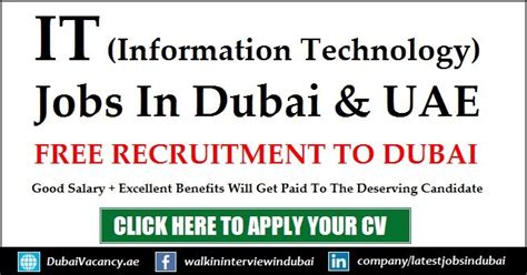 It Jobs In Dubai 2022 And Across Uae With Offered Good Salary