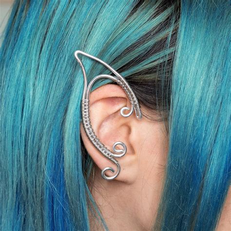 Faramir Earcuff Elfic Earrings Elven Earrings In Silver Plated Wire