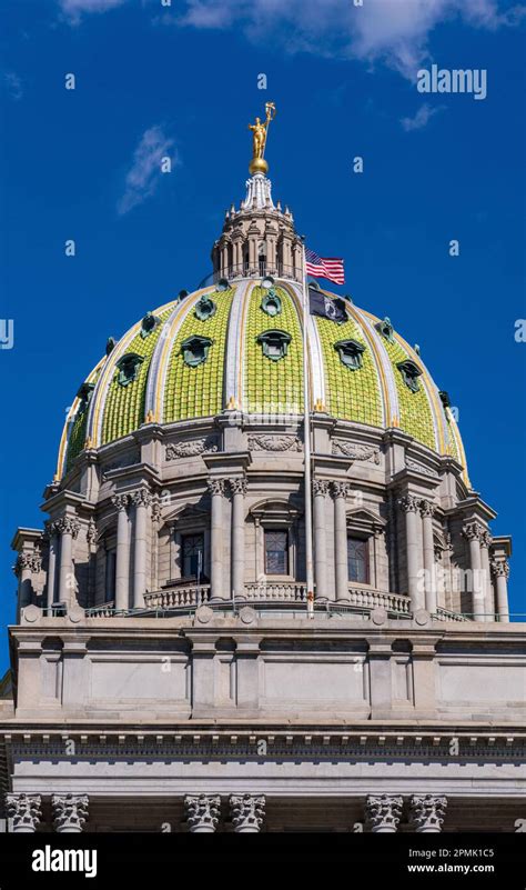 Harrisburg Pa September 26 2021 Telephoto View Of The Dome Of The