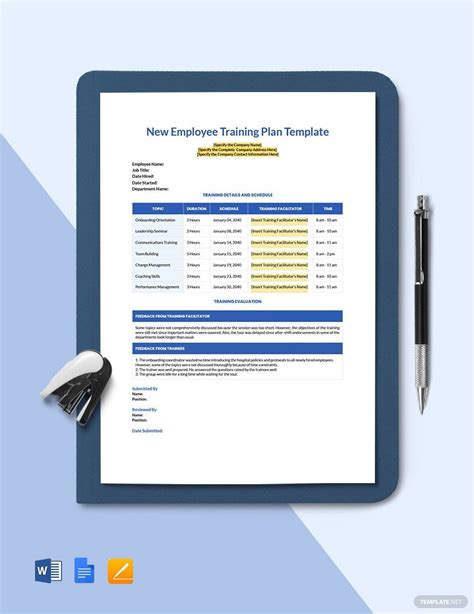 Training Plan Templates In Word Free Download