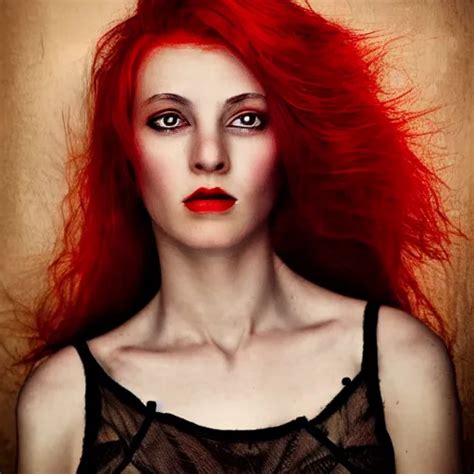 Portrait Tatiana Georgieva With Red Hair High Detail Stable