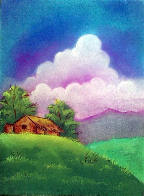 Pencil And Canvas Landscape In Soft Pastels Reworked