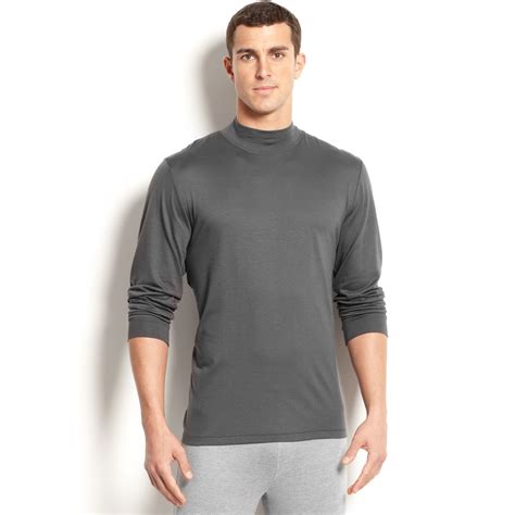 weatherproof mock neck thermal shirt in gray for men charcoal lyst