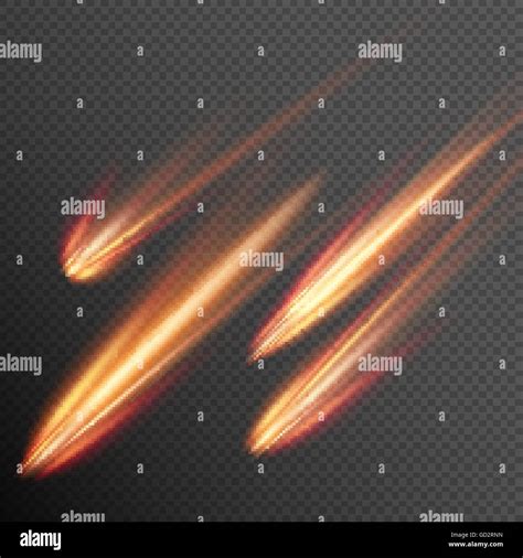 Different Meteors Comets And Fireballs Eps 10 Stock Vector Image