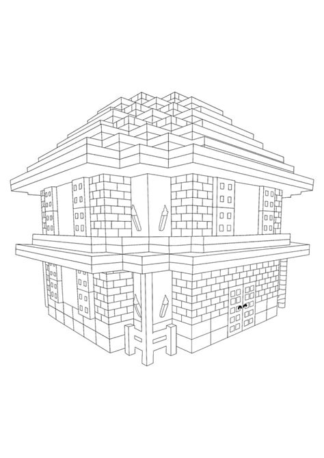 Minecraft House Colouring Pages Sexiz Pix