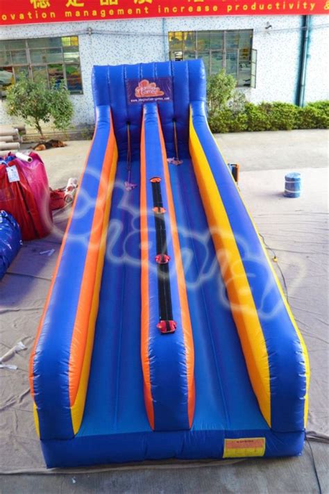 Blue Inflatable Bungee Run Game Channal Inflatables