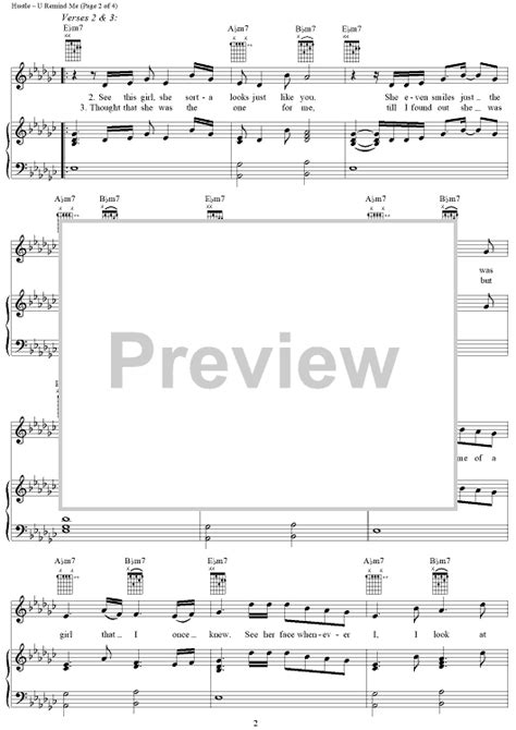 u remind me sheet music by usher for piano vocal chords sheet music now