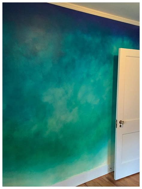 Color washing makes for an interesting wall effect, with lighter and darker tones swirling together to create an overall effect that is visually stunning. Art, Blue Color Wash Walls Fauxfinish Vintage Washed The ...