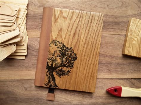 Wooden Notebook Wooden Journal Custom Notebook Wooden Etsy
