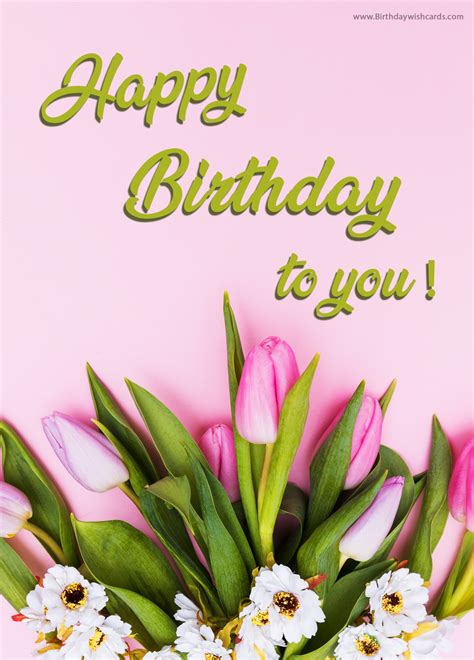 Happy Birthday To You With Flowers Birthday Wish Cards