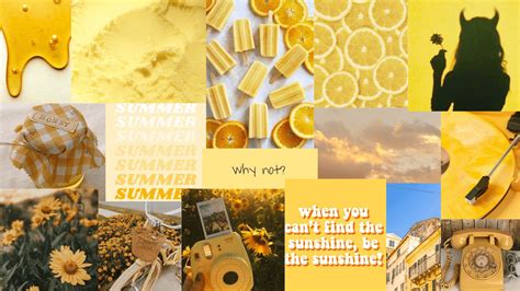 Yellow Aesthetic Desktop Wallpaper Collage