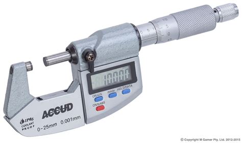 Accud 25mm Coolant Proof Ip65 Digital Outside Micrometer Gamer