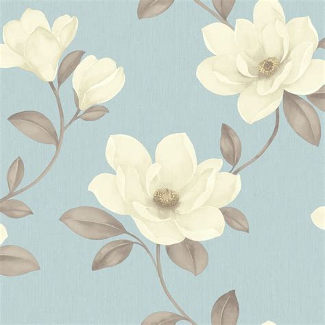 Magnolia By Sophie Conran Blue Wallpaper Direct Magnolia