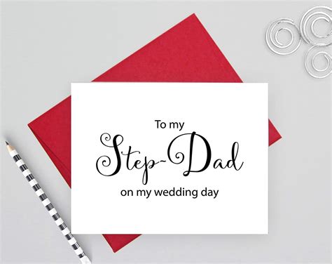 To My Step Dad On My Wedding Day Note Cards For Wedding 1 Folded Card Handmade