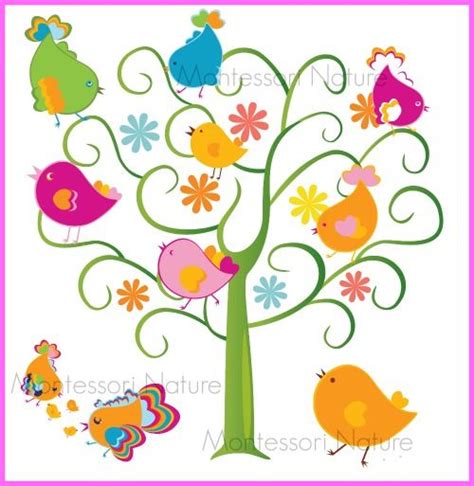 Cute Bird Digital Colorful Summer Clipart Personal Commercial Use