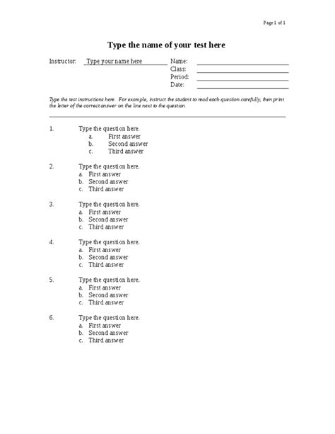 free quiz template word aulaiestpdm blog