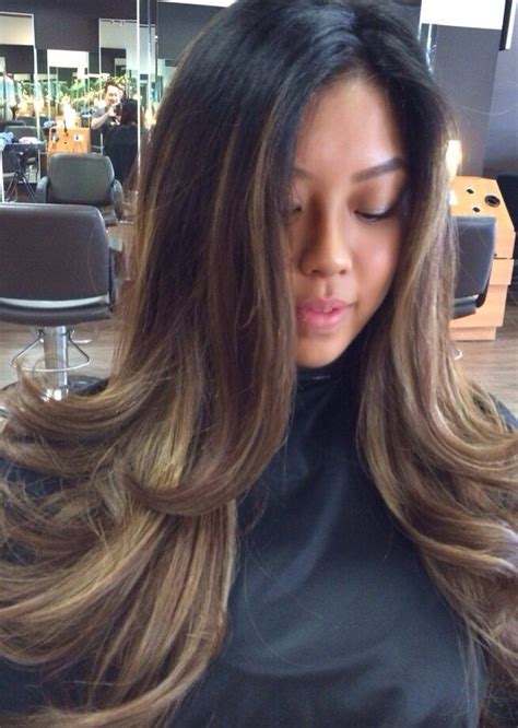 Beautiful Ash Blond Ombré On Natural Asian Brown Base