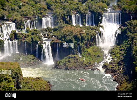 Iguazu Falls Border Between Argentina And Brazil South America Stock