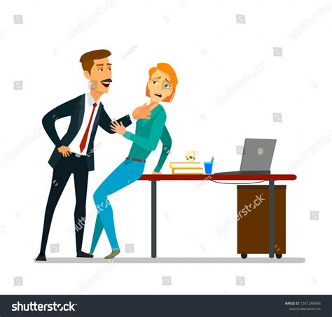 Sexual Harassment Work Vector Illustration Cartoon Stockvector Rechtenvrij 1241268943