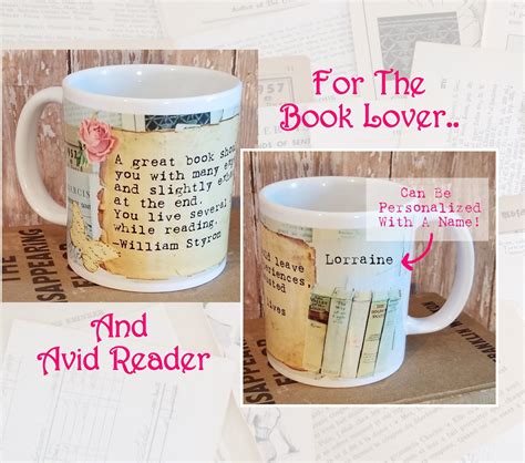 personalized vintage inspired book lovers coffee mug cup etsy book lovers ts ts for