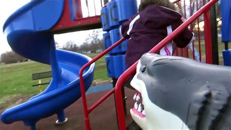 Shark Bites Girl On Butt At School Playground Toy Freaks Great White