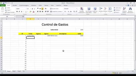 08 Excel Basico Control De Gastos Youtube