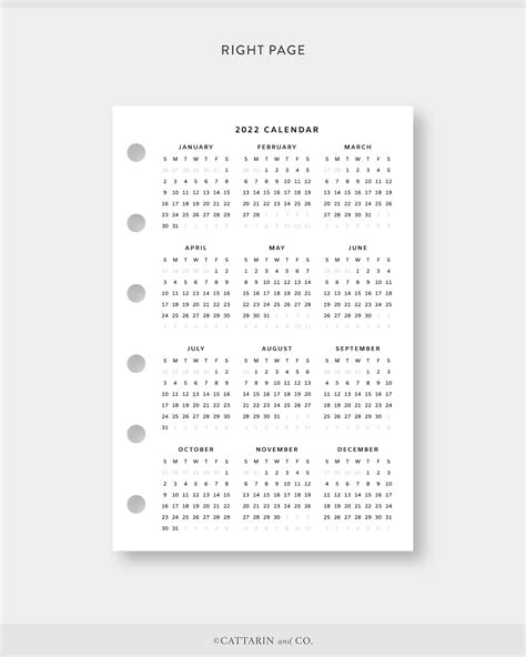 Pocket 2022 Yearly Calendar Printable Year At A Glance Etsy Uk