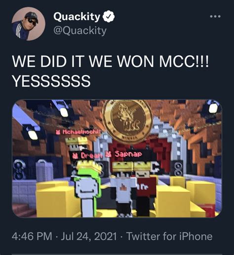 Feral Boys Updates — Quackity Celebrates His Mcc Win