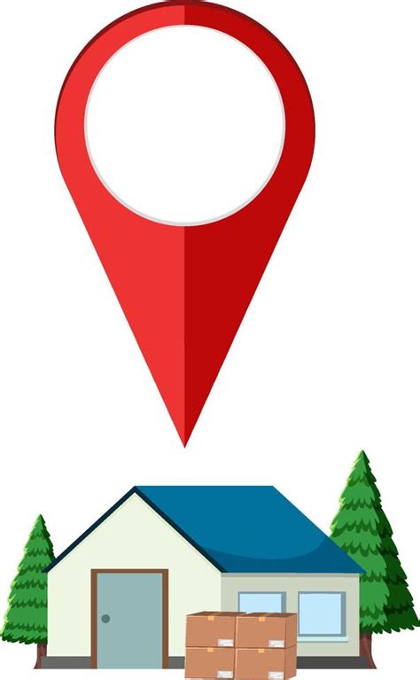 Location Pin On A House In Cartoon Style 6154020 Vector Art At Vecteezy
